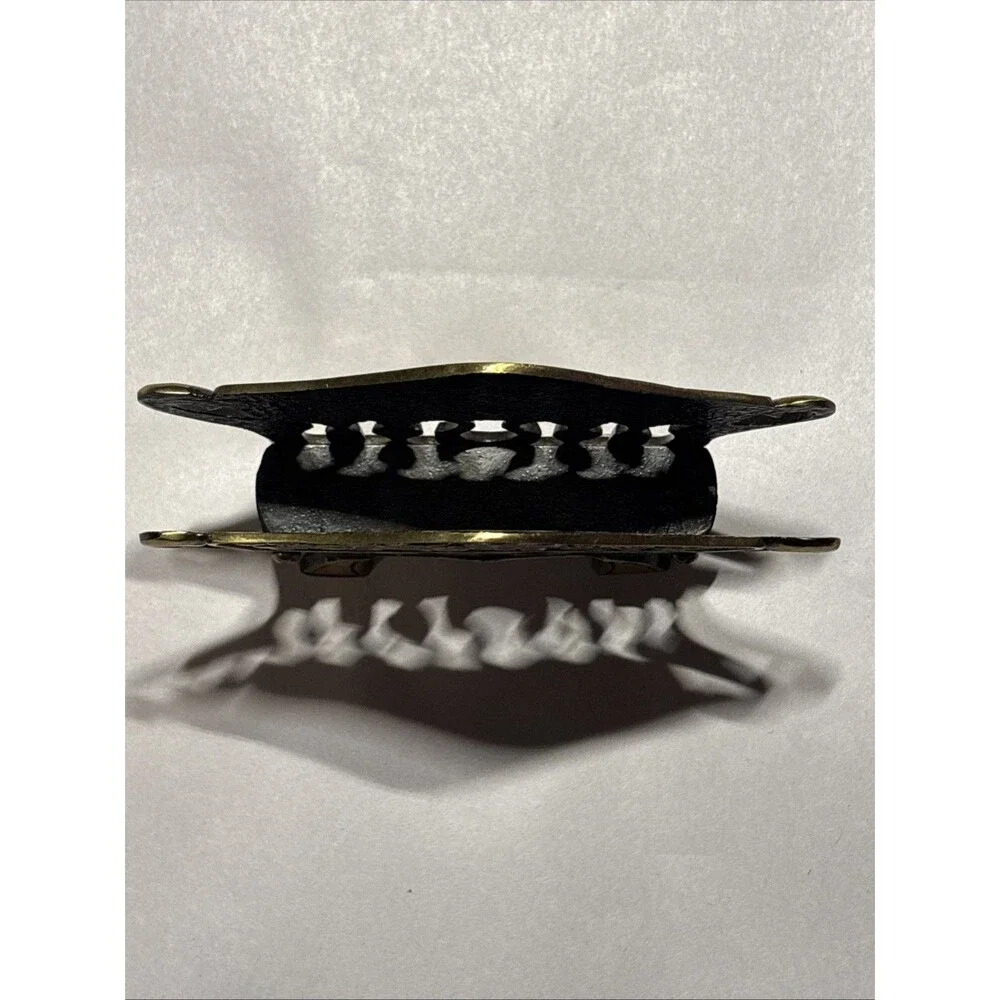 Vintage Israel Brass Napkin Letter Holder Grapes Wine Judaica Mid Century